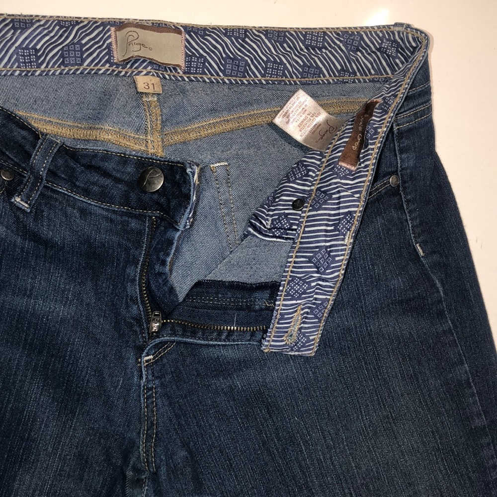 Paige roxy crop. Medium blue. 31.